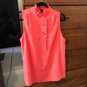 Coral Ruffle Top